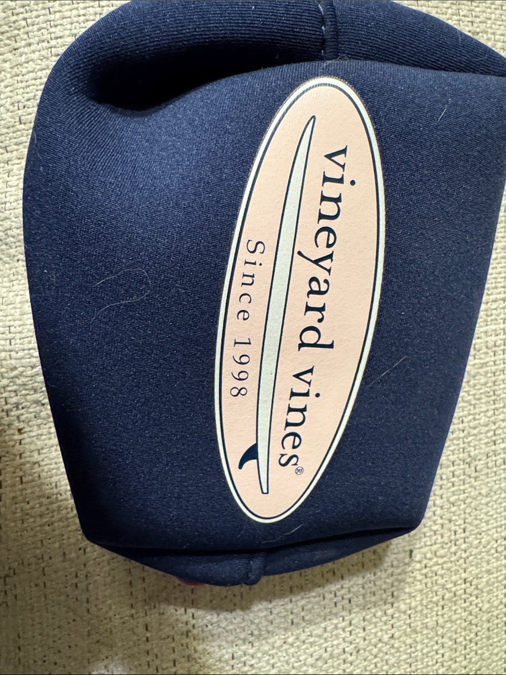Vineyard Vines Navy Mini Bag with Light Pink Logo